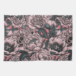 Linge De Cuisine Fleurs et moisissures de pivoines roses