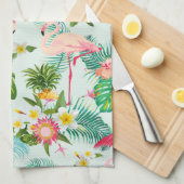 Linge De Cuisine Fleurs Et Oiseaux Tropicaux Vintages (Quart Plié)