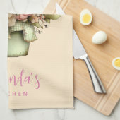 Linge De Cuisine Fleurs Fantaisistes dans un Pot de Fleurs Mignon (Quart Plié)