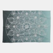 Linge De Cuisine Fleurs, Feuille, Mandala Floral en dentelle blanch (Horizontal)