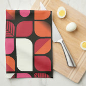 Linge De Cuisine Fleurs Feuilles géométriques Motif sans couture (Quart Plié)