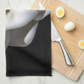 Linge De Cuisine Fleurs | Fleur de Magnolia blanc unique (Quart Plié)