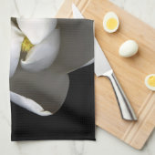 Linge De Cuisine Fleurs | Fleur de Magnolia blanc unique (Quart Plié)