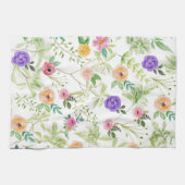 Linge De Cuisine Fleurs florales rouges violettes violettes rose ja (Horizontal)