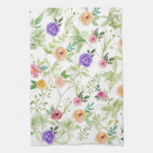 Linge De Cuisine Fleurs florales rouges violettes violettes rose ja (Vertical)