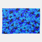 Linge De Cuisine Fleurs Frangipani Bleues, (Horizontal)