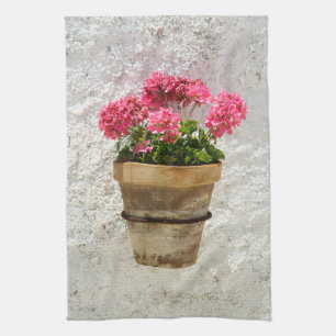Linge De Cuisine Fleurs   Géranium en fleur en pot
