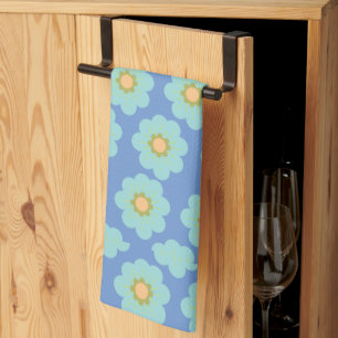 Linge De Cuisine Fleurs hippies bleues