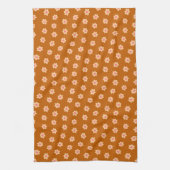 Linge De Cuisine Fleurs hippies rétro sur Camel Brown (Vertical)