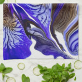 Linge De Cuisine Fleurs Iris Violets (Plié)