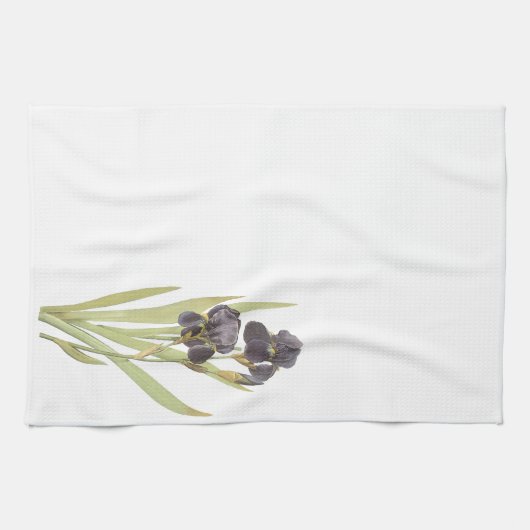 Linge De Cuisine Fleurs Iris Violettes (Horizontal)