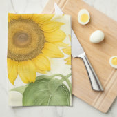 Linge De Cuisine Fleurs jaunes (Quart Plié)