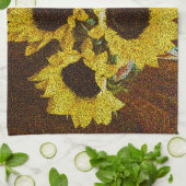 Linge De Cuisine Fleurs jaunes (Plié)