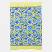 Linge De Cuisine Fleurs jaunes et bleues (Vertical)