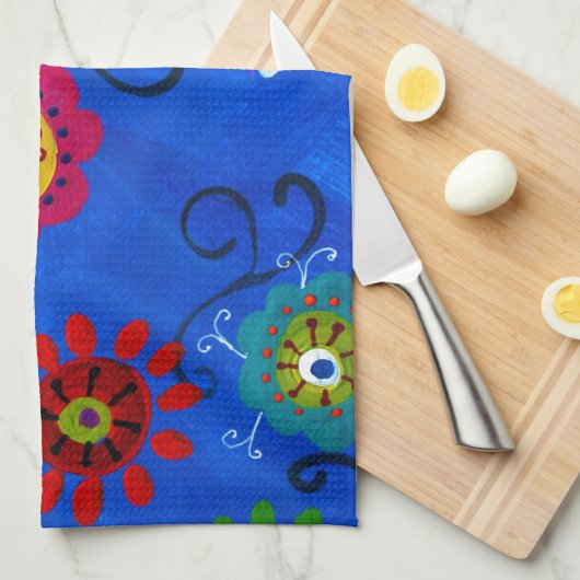 LINGE DE CUISINE FLEURS LUNATIQUES DE BT I (Quart Plié)