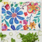 Linge De Cuisine Fleurs mexicaines colorées (Plié)
