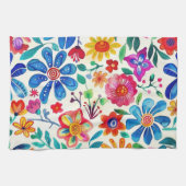 Linge De Cuisine Fleurs mexicaines colorées (Horizontal)