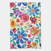 Linge De Cuisine Fleurs mexicaines colorées (Vertical)