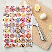 Linge De Cuisine fleurs mignonnes, oiseaux, motif de coeurs (Quart Plié)