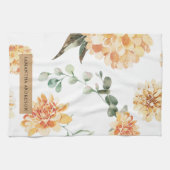 Linge De Cuisine Fleurs modernes Jaune & Kraft Cadeau personnalisé (Horizontal)