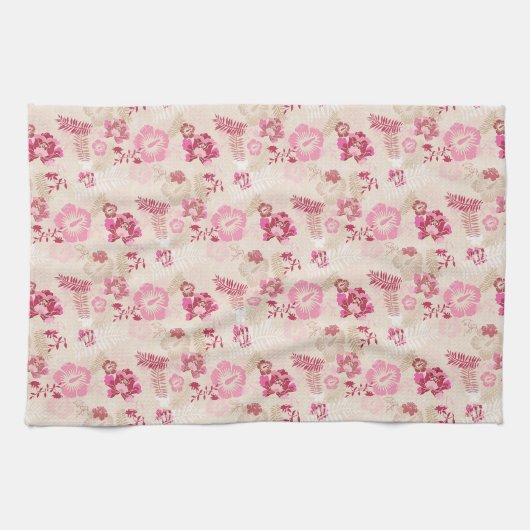 Linge De Cuisine Fleurs modernes roses mignonnes motif Haut basket (Horizontal)