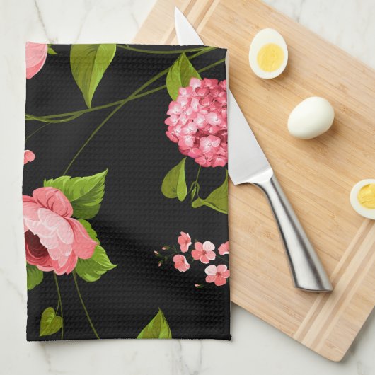 Linge De Cuisine Fleurs Motif 18 (Quart Plié)