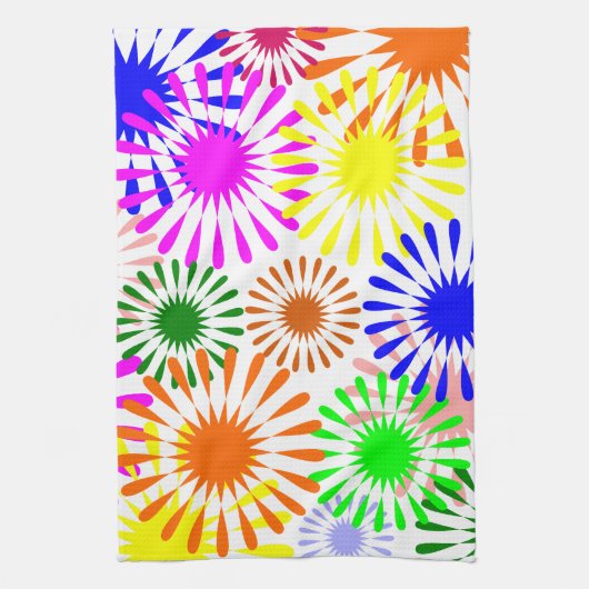 Linge De Cuisine Fleurs multicolores (Vertical)