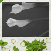 Linge De Cuisine Fleurs noires et blanches (Plié)