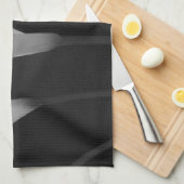Linge De Cuisine Fleurs noires et blanches (Quart Plié)