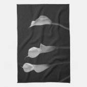 Linge De Cuisine Fleurs noires et blanches (Vertical)