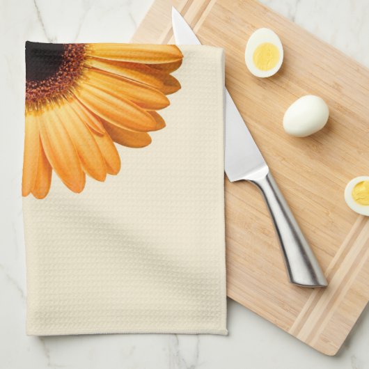 Linge De Cuisine Fleurs | Orange Gerbera (Quart Plié)