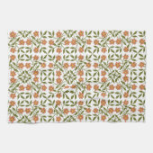 Linge De Cuisine Fleurs orange, Motif Floral, Verdure, Boho (Horizontal)