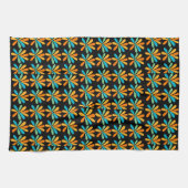 Linge De Cuisine Fleurs oranges, vertes et bleues (Horizontal)