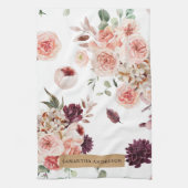 Linge De Cuisine Fleurs Pastel Modernes & Cadeau Personnalisé Kraft (Vertical)