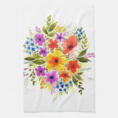 Linge De Cuisine Fleurs peintes à la main, bouquet aquarelle clair. (Vertical)