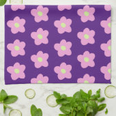 Linge De Cuisine Fleurs pourpres (Plié)