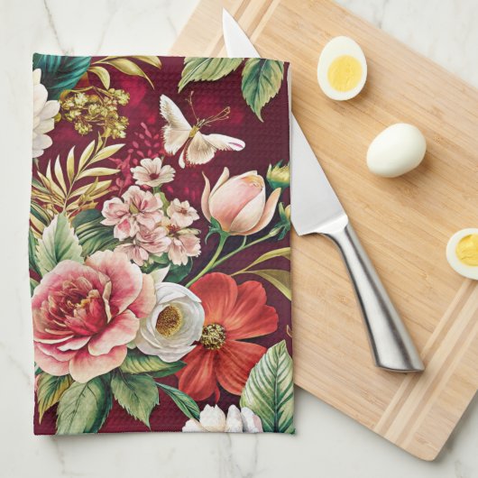 Linge De Cuisine Fleurs printanières (Quart Plié)