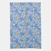 Linge De Cuisine Fleurs printanières bleues et roses (Vertical)