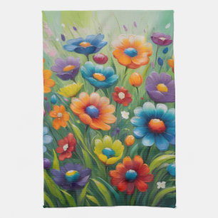 Linge De Cuisine Fleurs printanières colorées