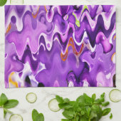 LINGE DE CUISINE FLEURS PURPLES (Plié)