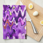 LINGE DE CUISINE FLEURS PURPLES (Quart Plié)