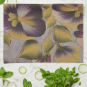 LINGE DE CUISINE FLEURS PURPLES (Plié)