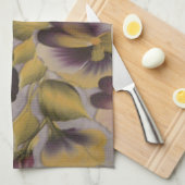LINGE DE CUISINE FLEURS PURPLES (Quart Plié)