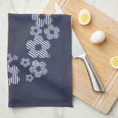 Linge De Cuisine Fleurs rayées (Quart Plié)