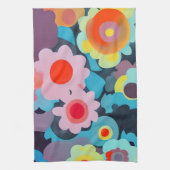 Linge De Cuisine Fleurs rétro mod  (Vertical)