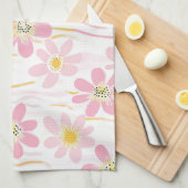 Linge De Cuisine Fleurs Rétro Pastel (4) (Quart Plié)