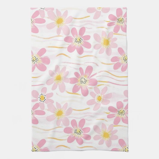 Linge De Cuisine Fleurs Rétro Pastel (4) (Vertical)