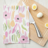 Linge De Cuisine Fleurs Rétro Pastel (5) (Quart Plié)