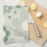 Linge De Cuisine Fleurs rétro Sage Vert Abstrait Floral<br><div class="desc">Fleurs rétro : art floral - motif de fleurs vert sauge.</div>