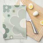 Linge De Cuisine Fleurs rétro Sage Vert Abstrait Floral<br><div class="desc">Fleurs rétro : art floral - motif de fleurs vert sauge.</div>
